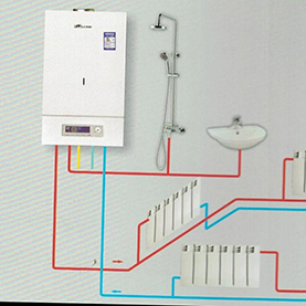 燃气壁挂炉安装示意